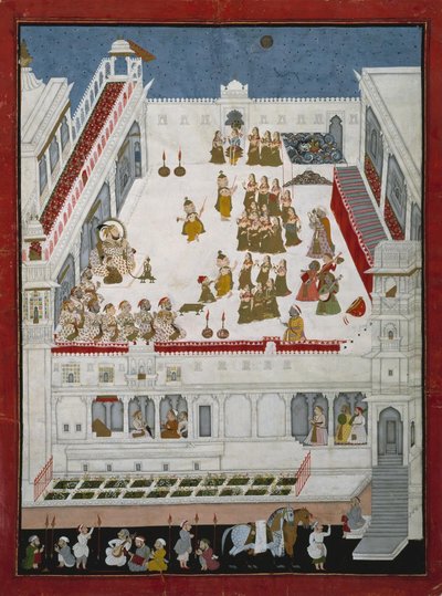 Maharana Jagat Singh II et Nobles Regardant les Drames de Danse Raslila - Unbekannt Unbekannt